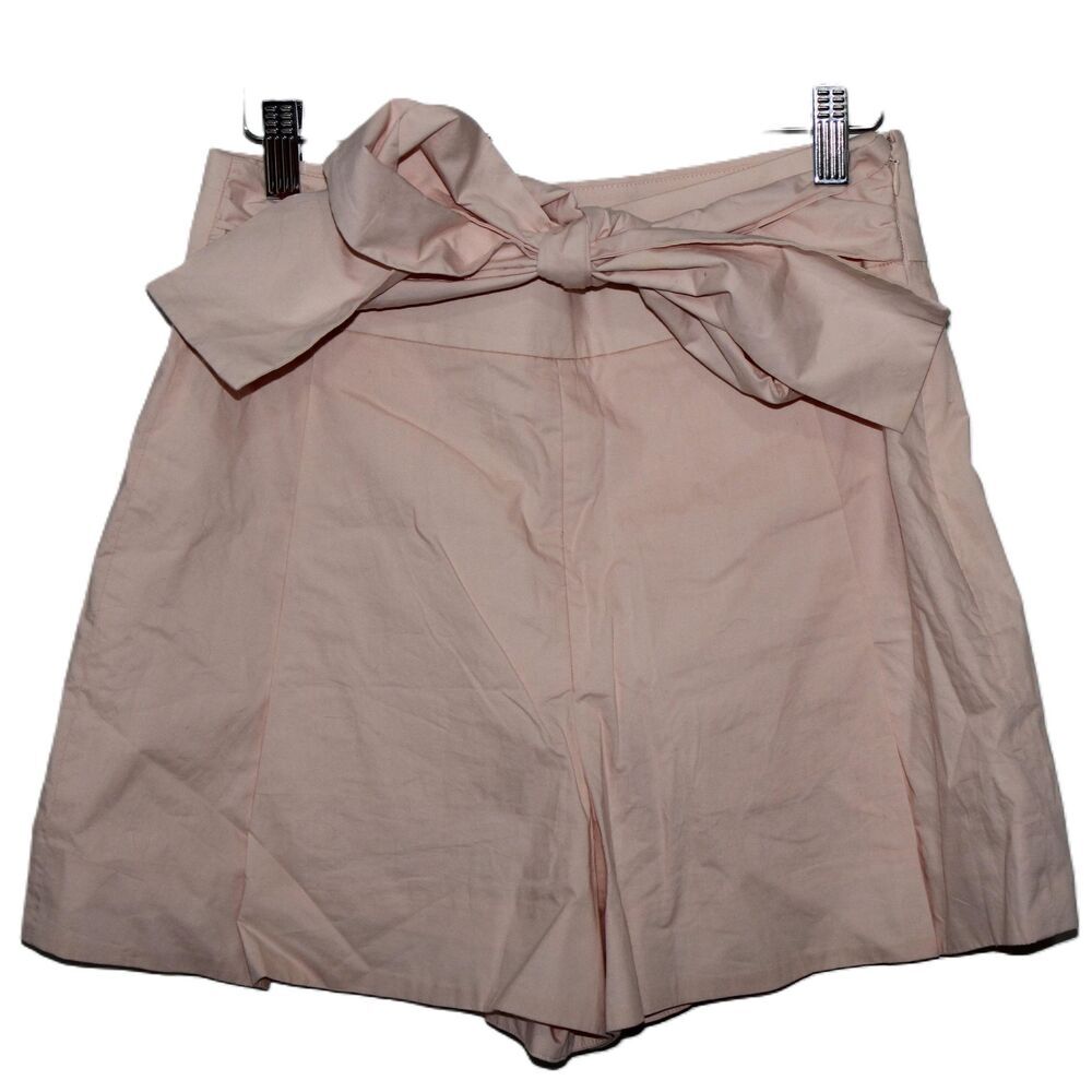 Womens J.Crew Tie-Waist Short G4893 Pink Cotton Paperbag High Waist Short Size 4